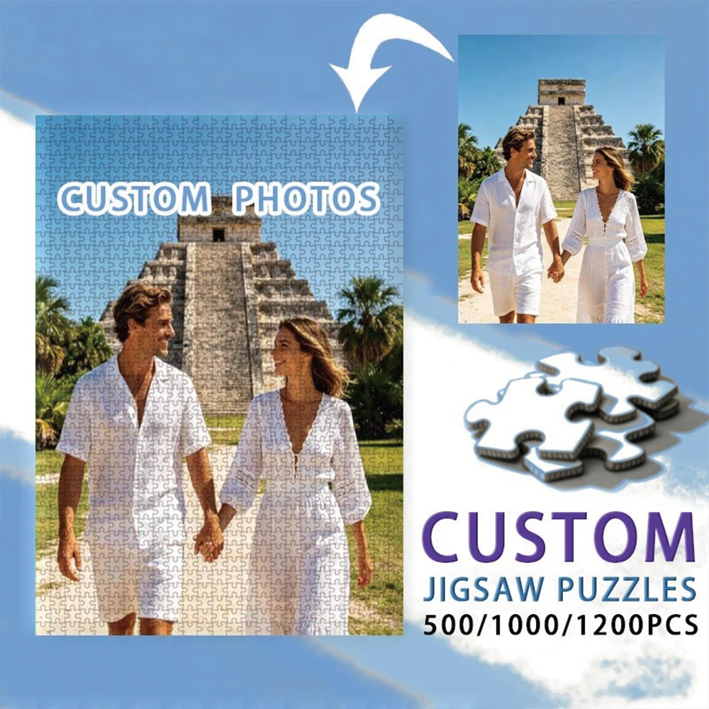 35/300/500/1039pcs Personalized Custom Photo Puzzle Couple Photos DIY Toy Decoration Collectiable Present