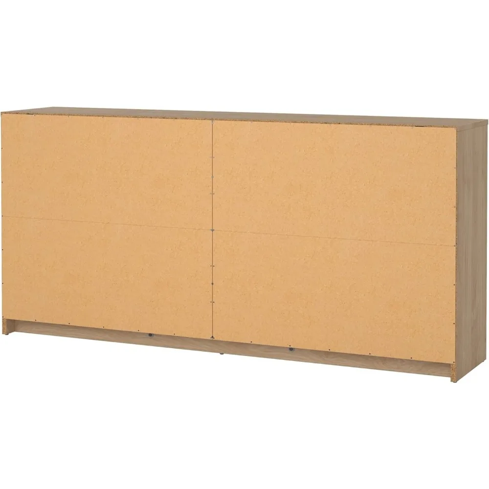 cômoda dupla com 6 gavetas em acabamento jackson nogueira