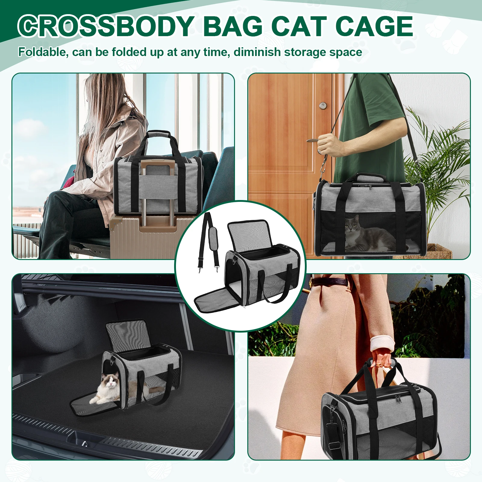 المحمولة الكلب القط الناقل حقيبة تنفس حاملات الحيوانات الأليفة أكياس شركة الطيران المعتمدة النقل الصادرة TravelCrate المنبثقة الحيوانات الأليفة حقيبة يد