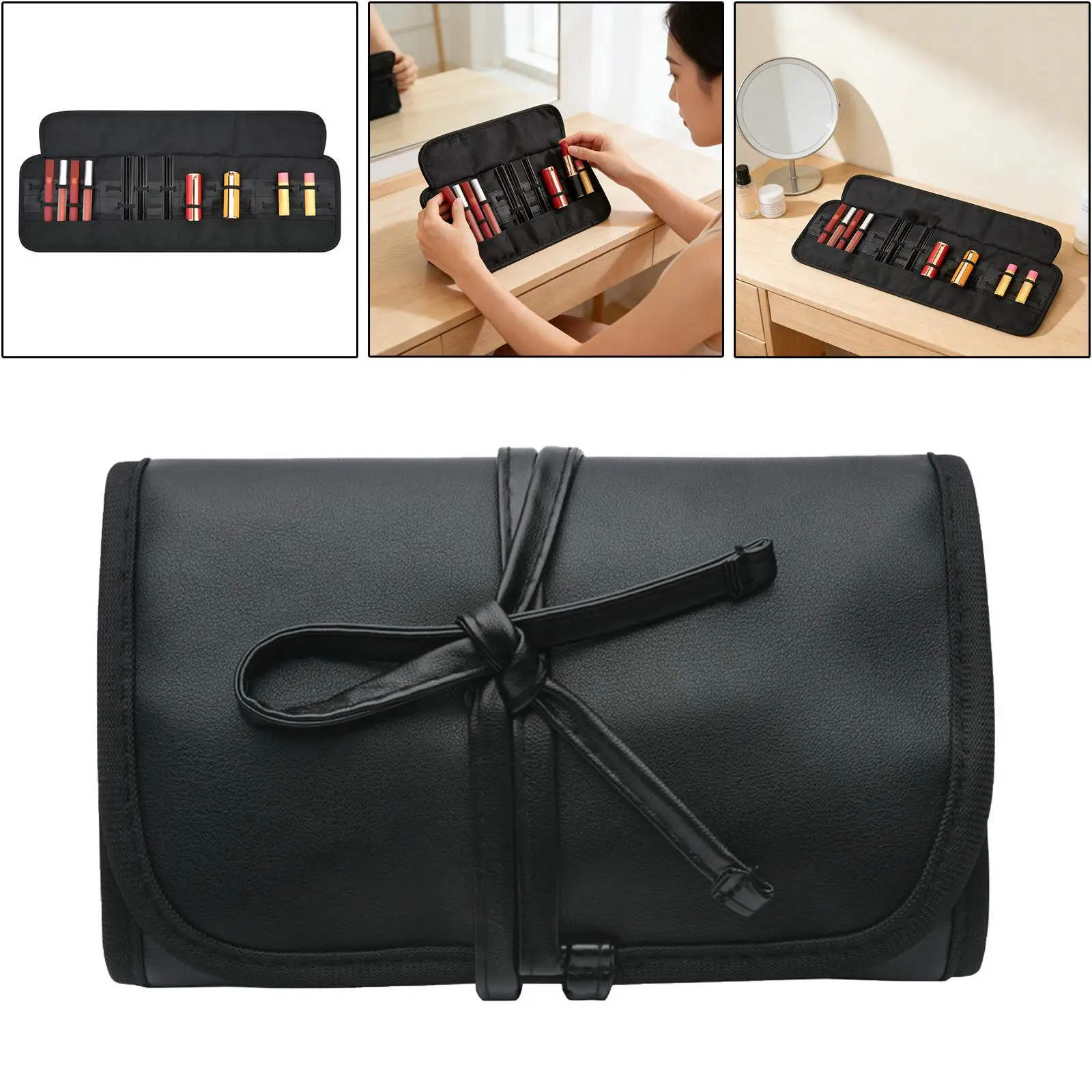 

Органайзер для помады, портативная складная косметичка для хранения блеска для губ, сумка-футляр для пикника, дома, для визажистов, для использования на улице