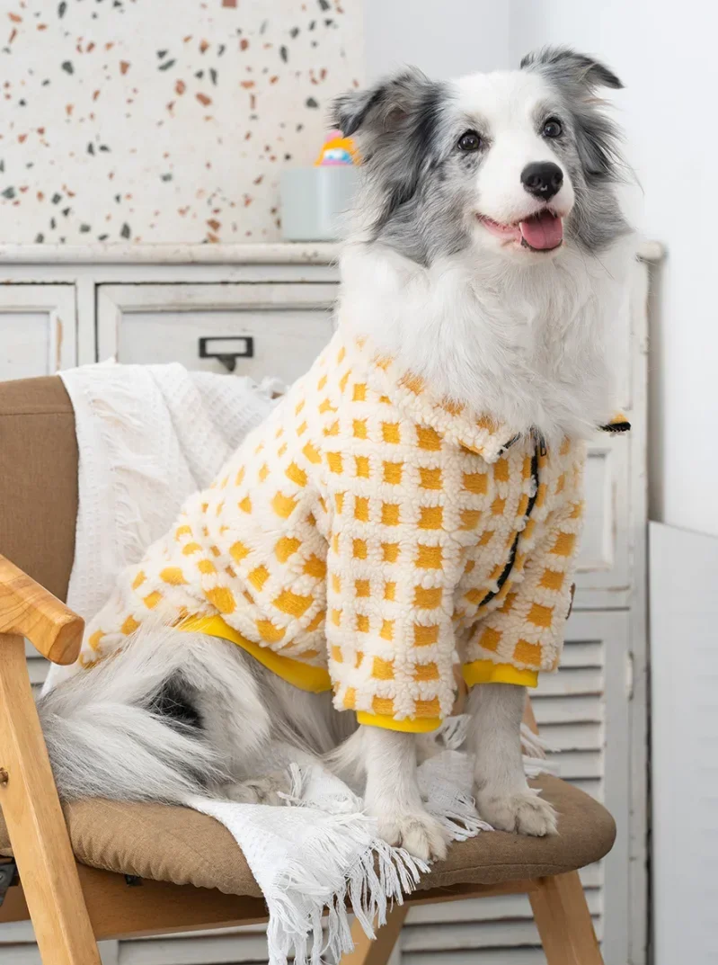 Winter keep warmLarge Dog Apparel Breathable Cotton Pet Pullover Clothes, Anti-Hair Loss, Medium and Large Dog Clothes