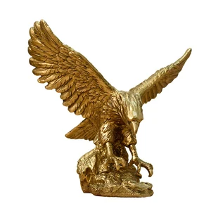 Yeni Kartal Reçine Amerikan İç Sanat Altın Modeli Falcon Koleksiyonu El Sanatları Ev Odası Ofis Masaüstü Feng Shui Dekor amerikan kartalı heykelinin en büyük satışlarından 12'si-no. 10