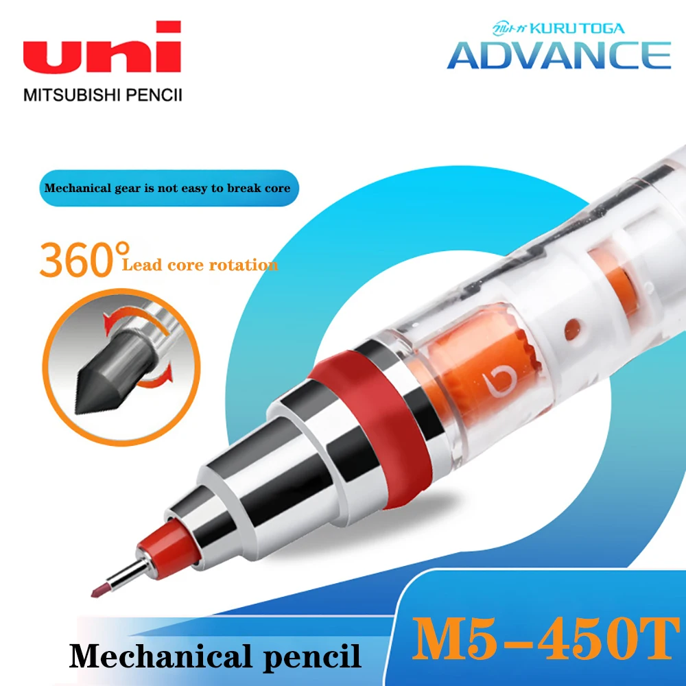 

Japan UNI Mechanical Pencil Kuru Toga Lead Core Automatic Rotation Constantly Lead M5-450T 0.5mm Drawing Writing Stationery