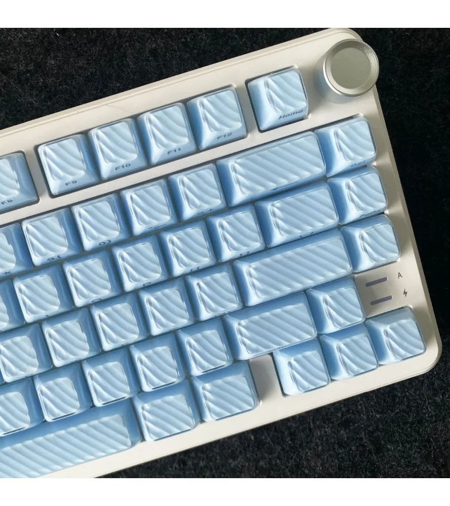Keycap 136 small full set of crystal jelly blue crystal magic wave two-color side engraving opaque crystal double-layer flow