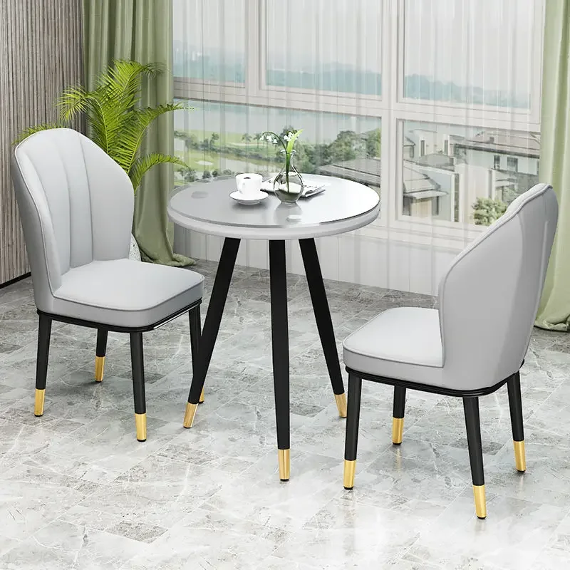 Chair Dining Chair Household Chairs Light Luxury Chairs Nordic Hotel Chairs Dining Room Furniture Restaurant Chair  PU Leather