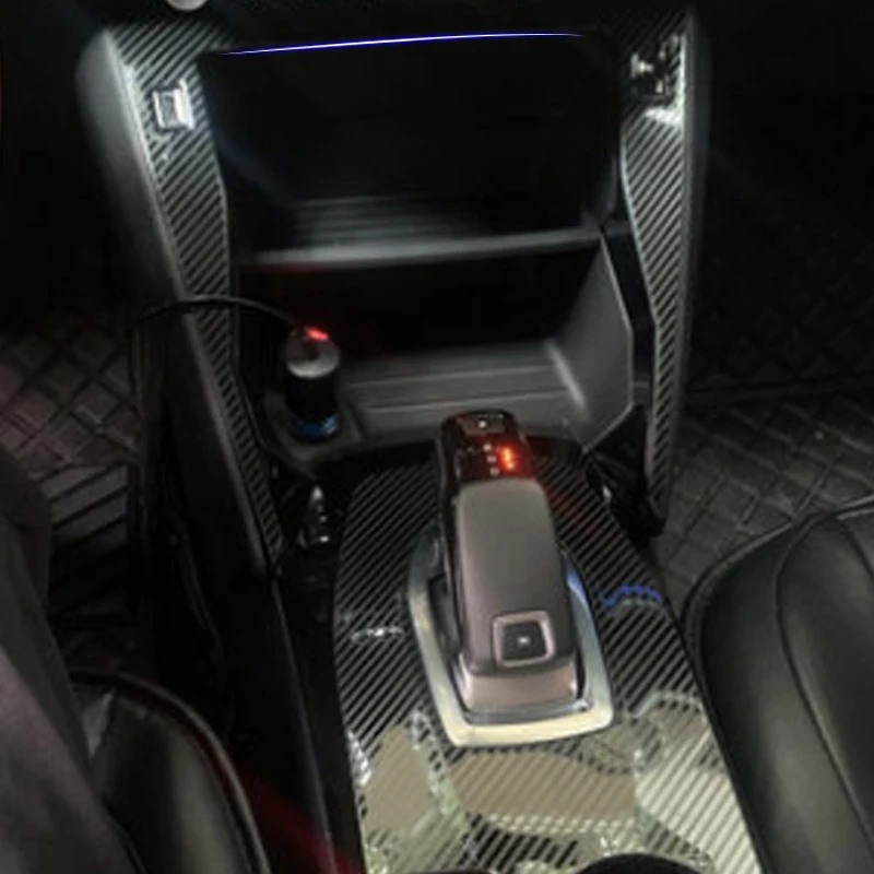 Interior Central Control Panel Cover Sticker For Peugeot 2008 For Peugeot 208 2020 2021 2022 Decorative Interior Accessories