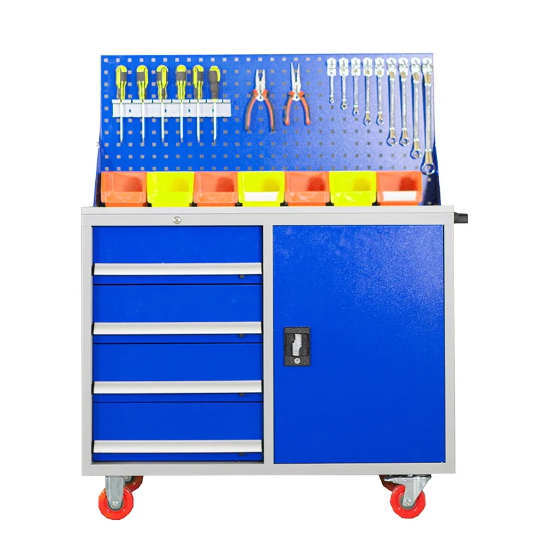 

Heavy duty hardware tool cabinet Workshop storage cabinet Multifunctional auto repair tool parts cabinet, tool cart