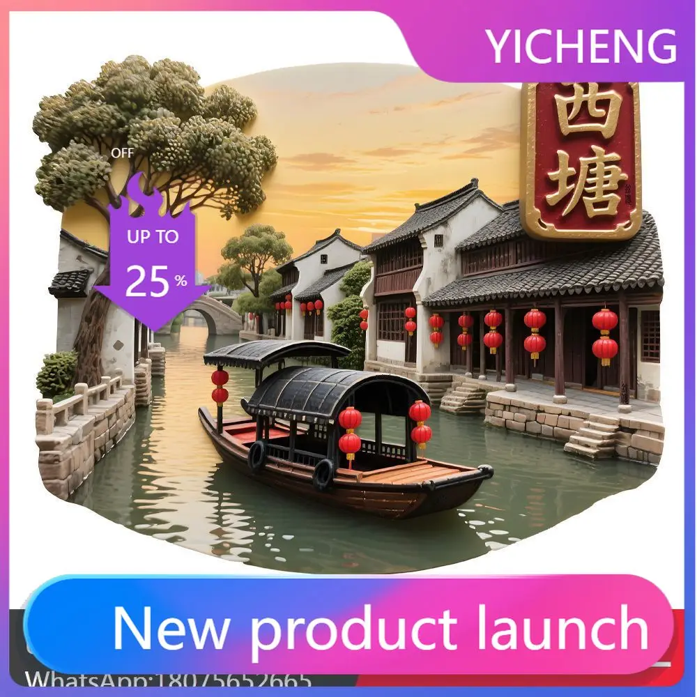 LYY  Metal Embossed Refrigerator Magnet 3D Magnetic Tourist Attraction Souvenir