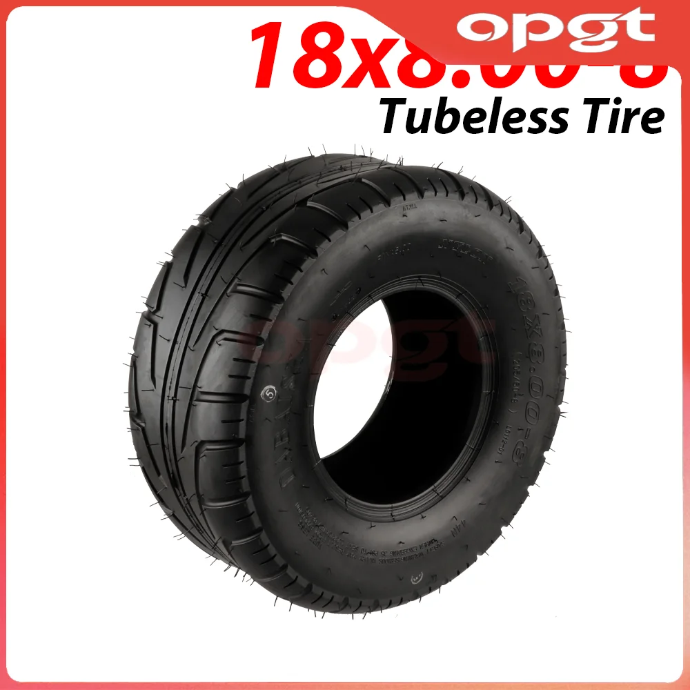 Neumático de Vacío OPGT 18X8.00-8 Pulgadas, Neumático Exterior 205/60-8 Pulgadas para Vehículo de Playa de Cuatro Ruedas, para Vehículo Eléctrico Harley, ATV, Gokart, Scooter