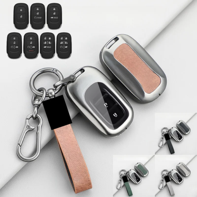 

A+ Alloy Leather TPU Car Key Case Cover For Honda Accord Vezel Civic Sport SI EXL