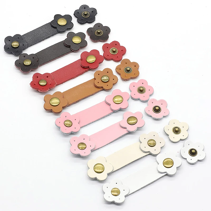 Flower Genuine Leather Bag Buckle Handmade Hasp Buttons Clasp Wallet Purse Pack Buckles For DIY Handbag Accessories