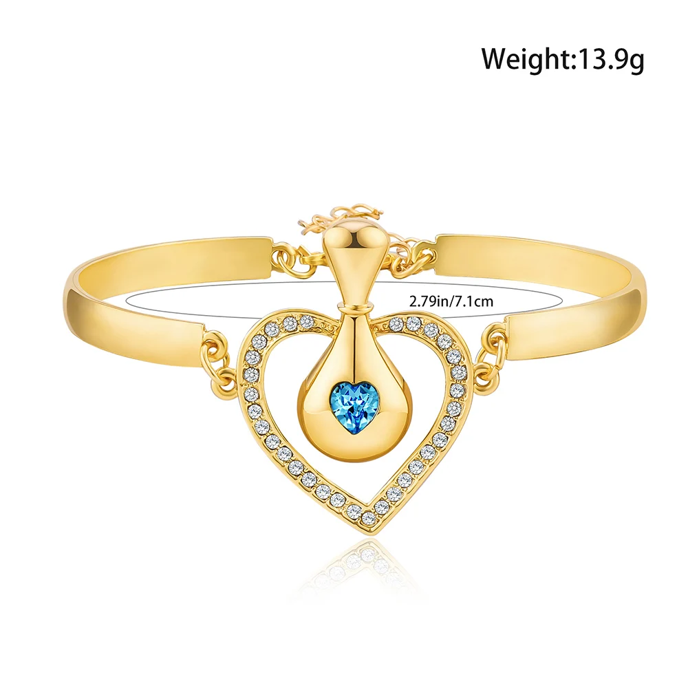 Heart-Shaped Perfume Bottle Pendant Bracelet Heart-Shaped Matching Perfume Bottle Pendant Chain Women's Fashionable Jewelry