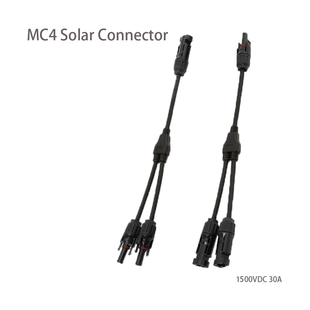 1 Pair DC Solar Connector 2Y Branch parallel connection 30A 1500V solar Panel Cable Wire Connector