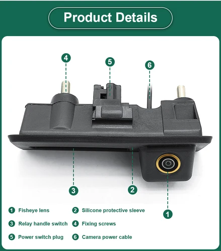 Imagen 2 del producto AHD 1080P 170 °   Cámara de visión trasera para maletero de coche, para Volkswagen VW Passat Golf Polo B6 B7 Jetta Tiguan Touareg Audi A3 A4 A5 A6
