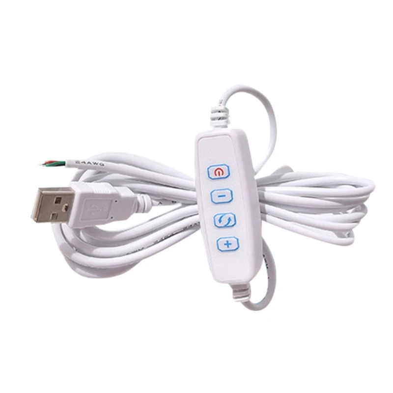 DC5V LED Dimmer USB-Port Power Supply Lines With ON/OFF Adapter Dimming and Color-Matching Extension Cable