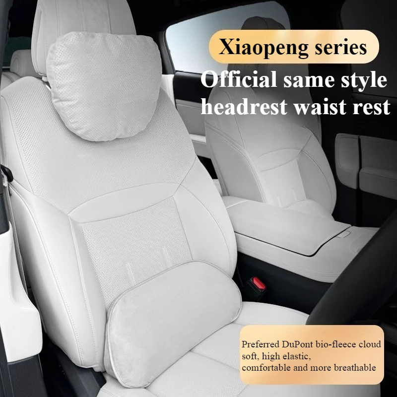 

For XPENG G6/G9/X9/P7 + Car Seat Cushion Set-Ergonomic Headrest Neck Pillow Lumbar Support Memory Foam Car Interior Accessories