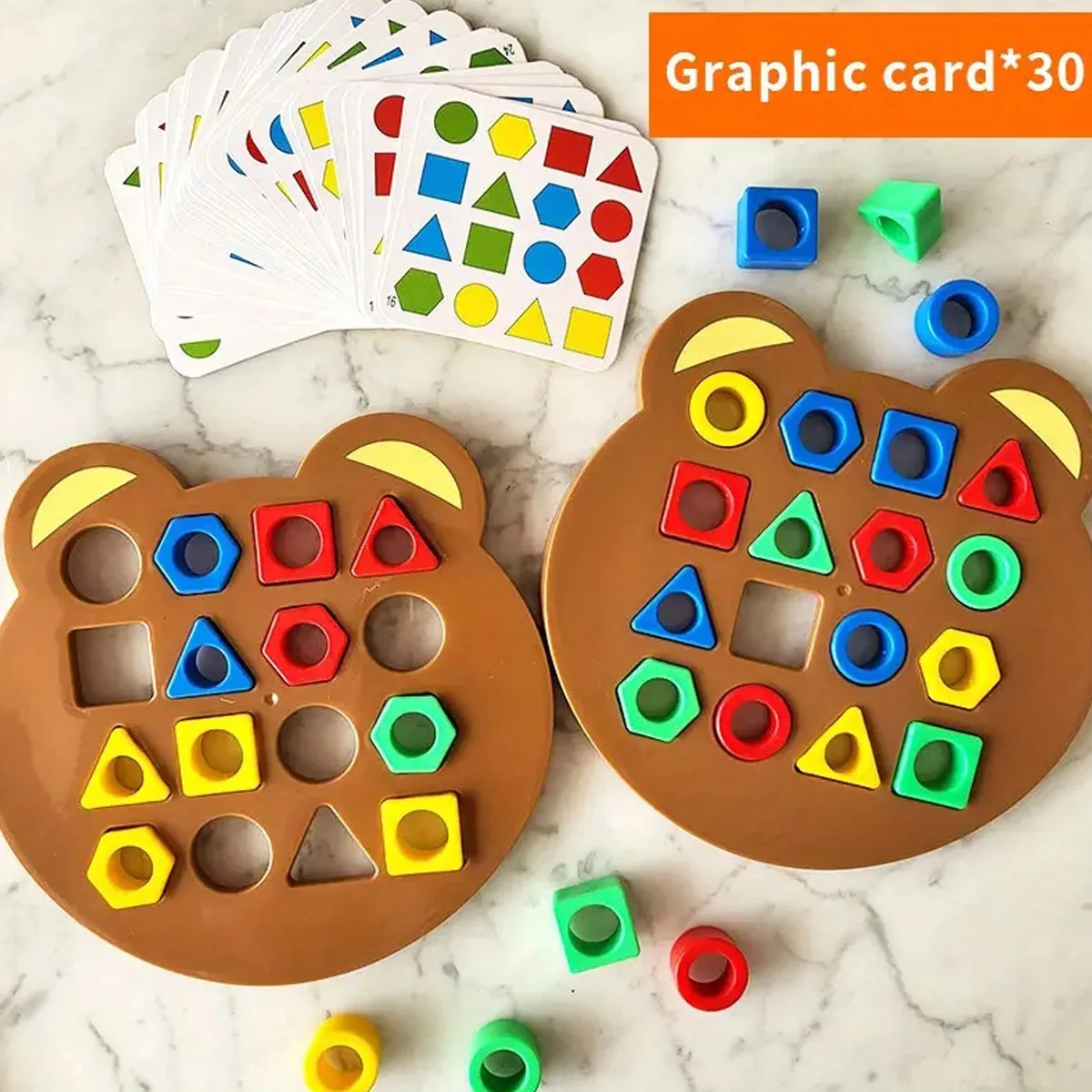 DIY Geometric Shape Color Matching 3D Puzzle Baby Montessori Learning Educational Interactive Battle Game Toys For Children Gift