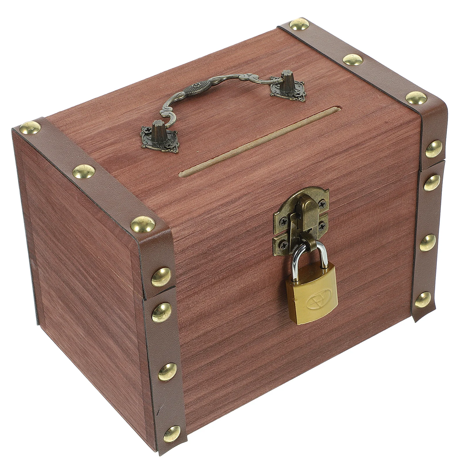

Wooden Money Jar Retro Trinket Storage Box Coin Bank For Jewelry Organizer Vintage Treasure Chest Desktop Decor