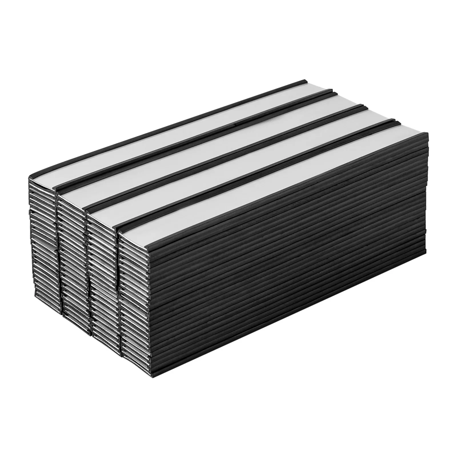 100 PCS Magnetic Shelf Label Holders Offices Schools Data Card Rack 1 x 8 Inch