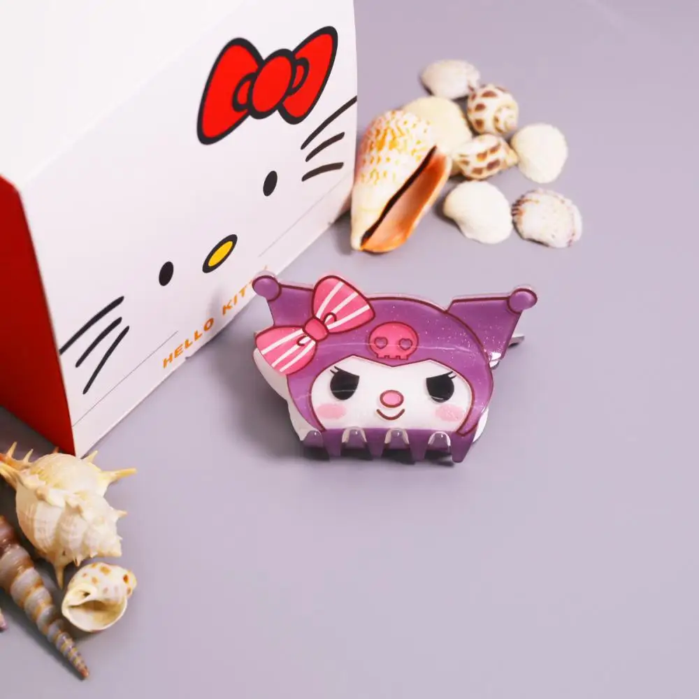 Sanrio New High end Gift Box Cartoon Anime Shark Clip, Cute and Sweet Big Hair Grab, Grab Clip Girl's Simple and Versatile Hair