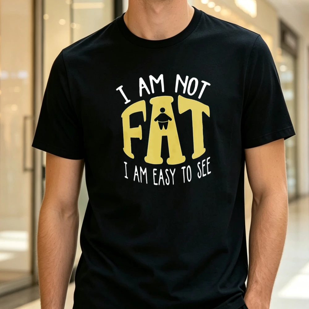 I Am Not Fat I Am Easy To See Graphic T Shirt Funny Sarcastic Quote Typography Letter Print Casual Humor Streetwear Funny Slogan