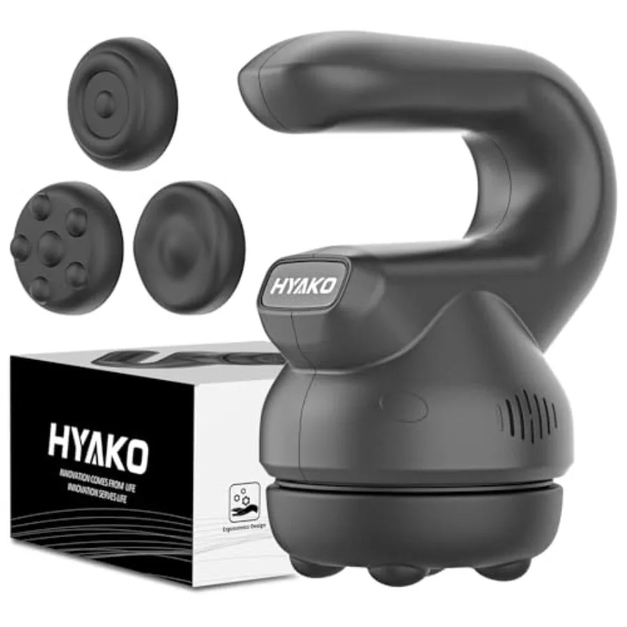 

HYAKO Handheld Professional Mini Orbital Buffer Relief Massager Adjustable Multi-Speed Vibration Deep Tissue Body Chiropractic