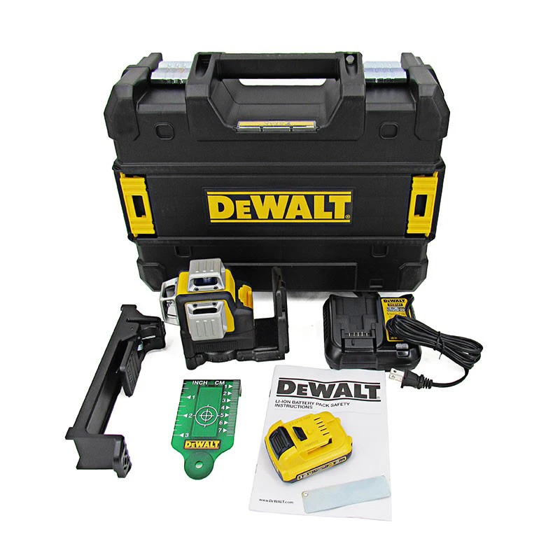 DEWALT 3D 12Lines Green Laser Level Vertical And Horizontal Indoor Outdoor Maker IP65 DW089LG Laser Level Battery Charger Set