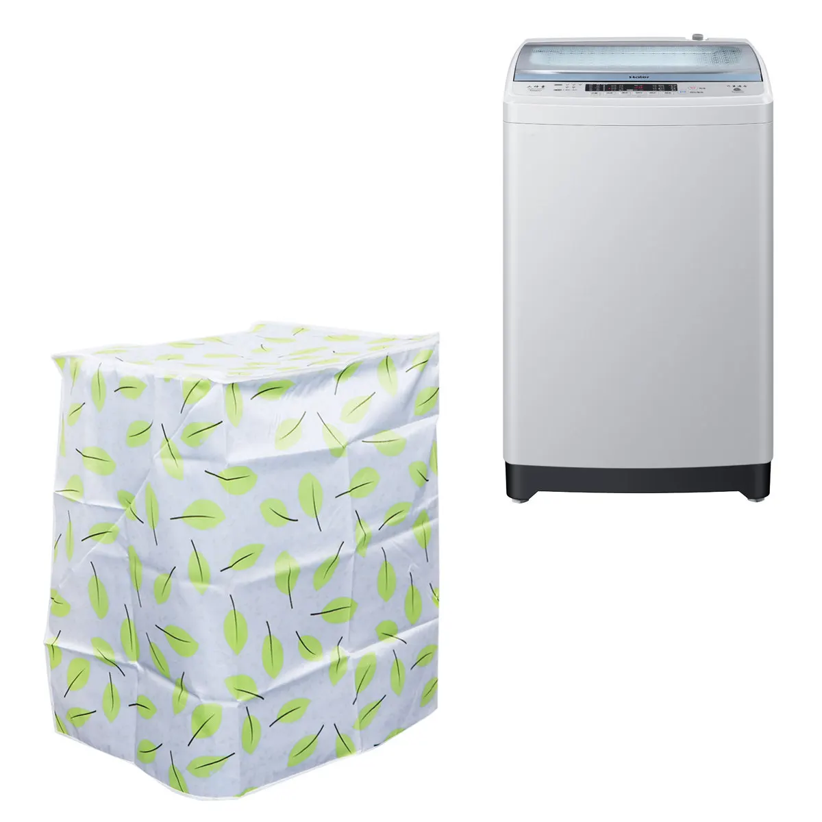 

54x54x82cm Washing Machine Protector Cover Heavy Duty Waterproof Satin Cloth for Sun Protection Balcony Decorative Case Leaves