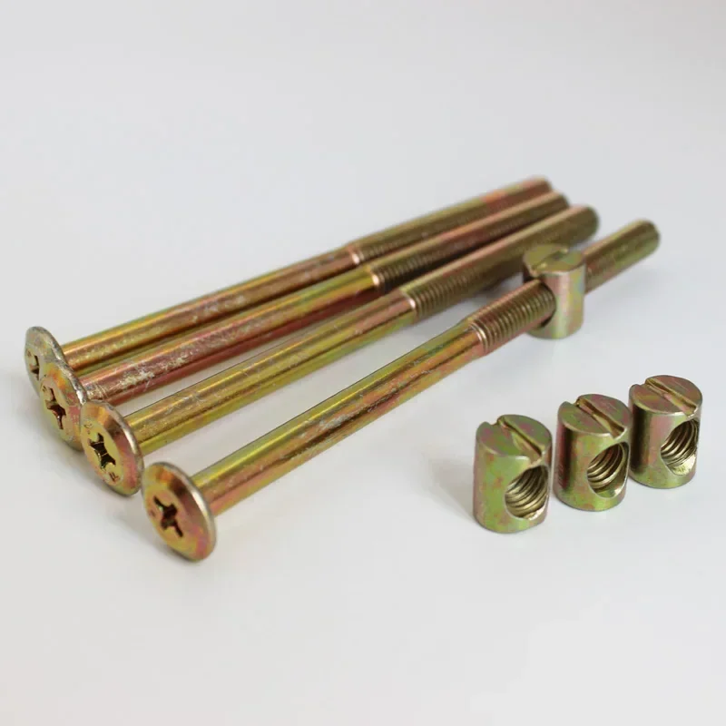 M6/M8 Barrel Bolts Cross Dowel Slotted Furniture Nut Beds Crib Chairs