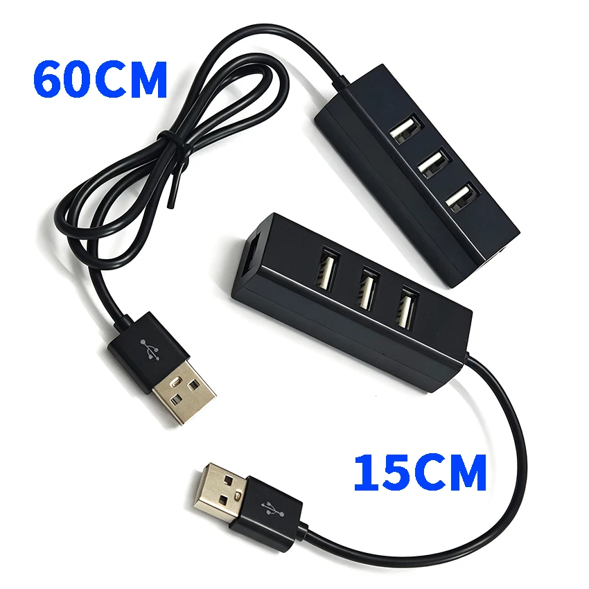 4 Port USB Splitter USB Hub USB Extender 1 to 4 USB2.0 Small 4-Port HUB 15CM 60CM Extension Line Transmission Line
