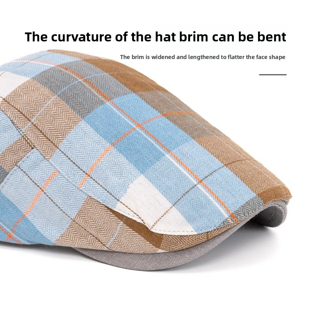 جديد ربيع الخريف القبعات قبعة البريطانية الرجعية رقيقة تصميم عادي قبعة ورأى القبعات الملونة منقوشة الفنية إلى الأمام قبعة للرجال والنساء #2