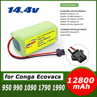 14.4V 2600mAh Li-ion Battery for Conga Excellence 990 1090 Ecovacs Deebot N79S N79 DN622 Eufy Robovac 11 11S 12 35C X500
