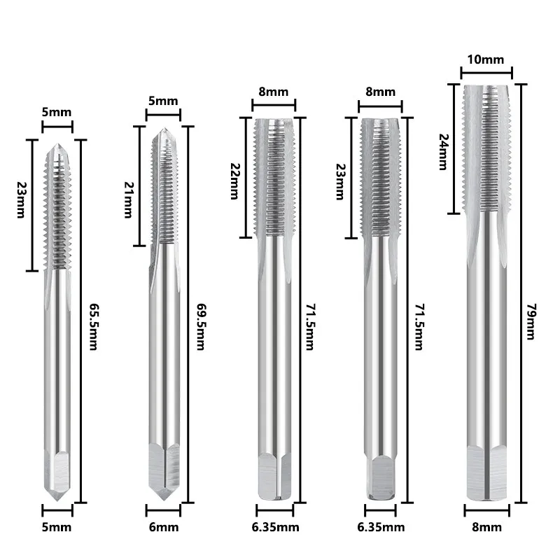 XCAN Tyre Valve Thread Tap 5V1 5V2 8V1 8V2 10V1 Right Cutting Straight Fluted Taps Screw Thread Tap Hand Tools