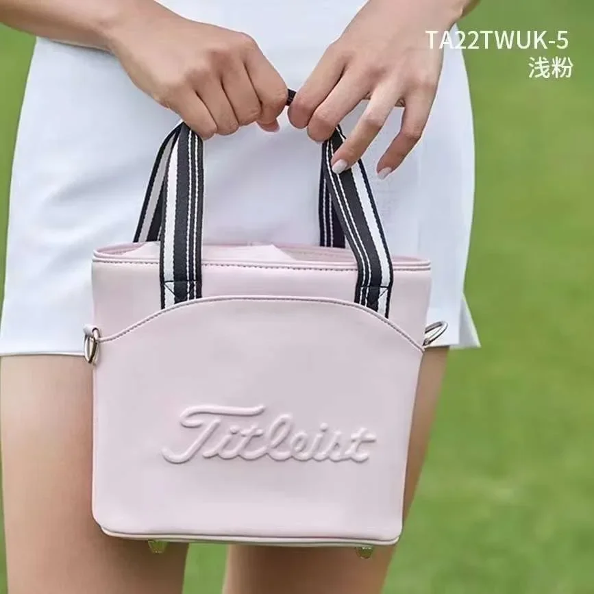 Bolso de hombro de estilo de pareja, bolsa de almacenamiento ligera para mujer, bolsa de Golf auténtica 2024, bolso informal de Material PU para hombre, suministros de Golf