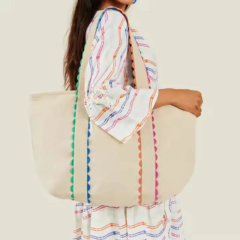 

1pc Large-capacity Travel Storage Bags Tote Bags Fitness Bags Commuting Bags for Work and School and Canvas Bags for Girls