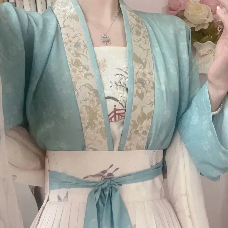 

Song Hanfu Dress 2024 New Restoration Ancient Costume Women's Improved Han Element Dress Spring Autumn Period Hanfu Costume