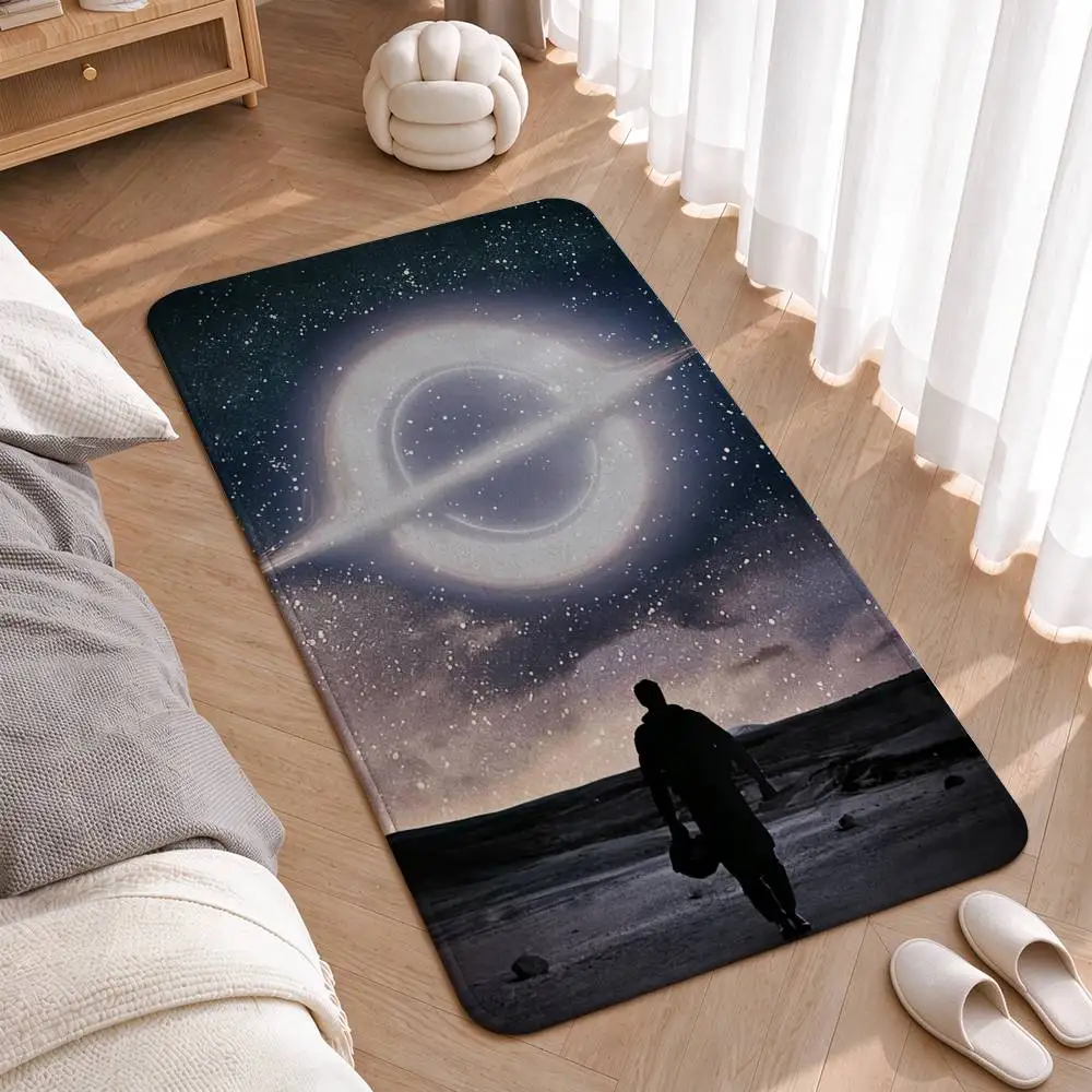 Black Hole I-Interstellar-S Movie Home Decor Short Plush Floor Mat, Non-Slip & Easy to Clean for Multi Doorways