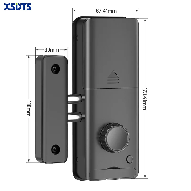 XSDTS Fingerprint Password Card Tuya APP Invisible Automatic Motor Bolt Smart Lock For Home Door No Drilling Hole Installation view 6