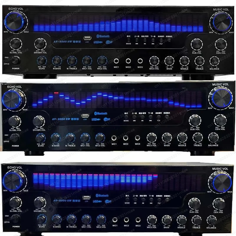 500W high-power home amplifier five-channel amplifier high-fidelity karaoke amplifier with built-in Bluetooth remote control