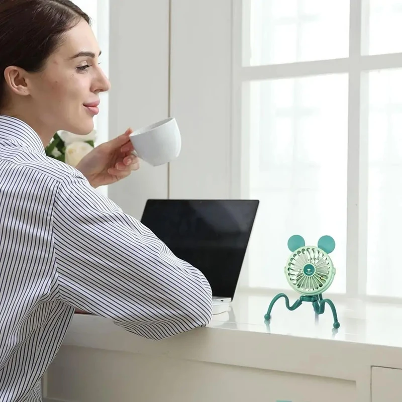 F4S-cOctopus Вентилятор для штатива для коляски Вентилятор для коляски Портативная электрическая тележка Бесшумный вентилятор Портативный охлаждающий вентилятор для кемпинга