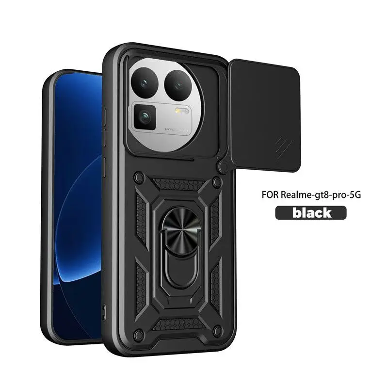 

For Realme GT8 Pro Case Realme GT8 Pro Cover Magnetic Ring Holder Armor Phone Case Slide Camera Protect Back Cover