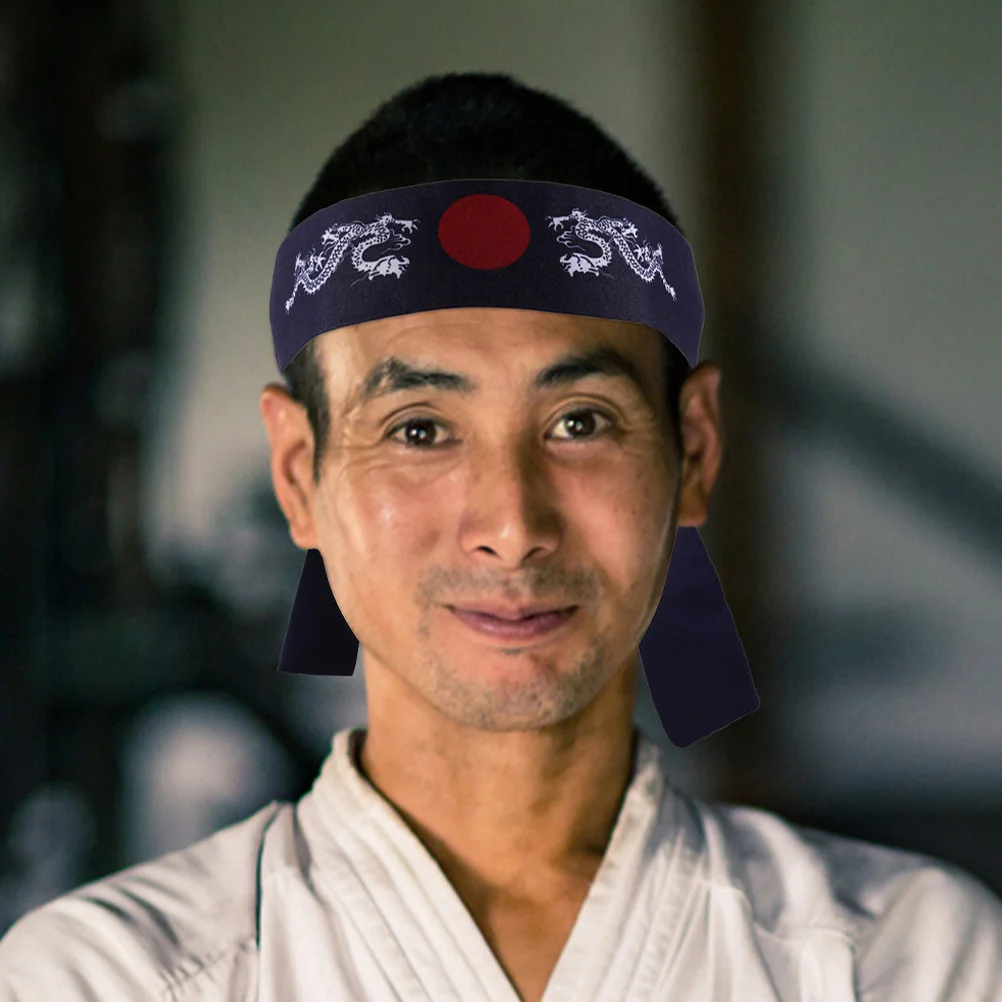 3Pcs Japanese Headband Hachimaki Style Ninja Samurai Chef Bandana for Martial Arts Workout Cosplay Sun Protection Accessory