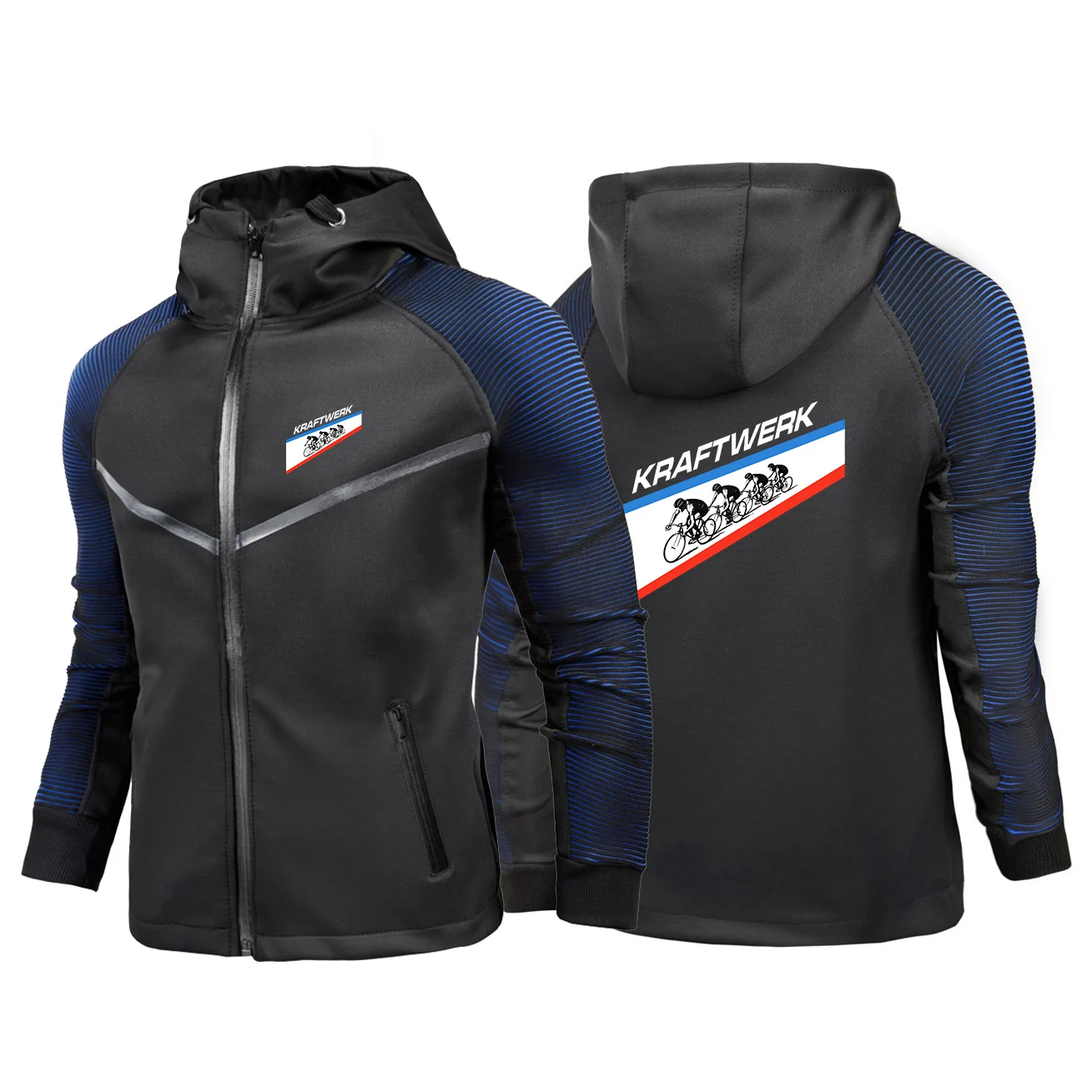 

Personalized Custom Fashionable Stand Collar Jacket Kraftwerk Logo Print 2026 Spring And Autumn Men's Fashion New Coat Hoodies