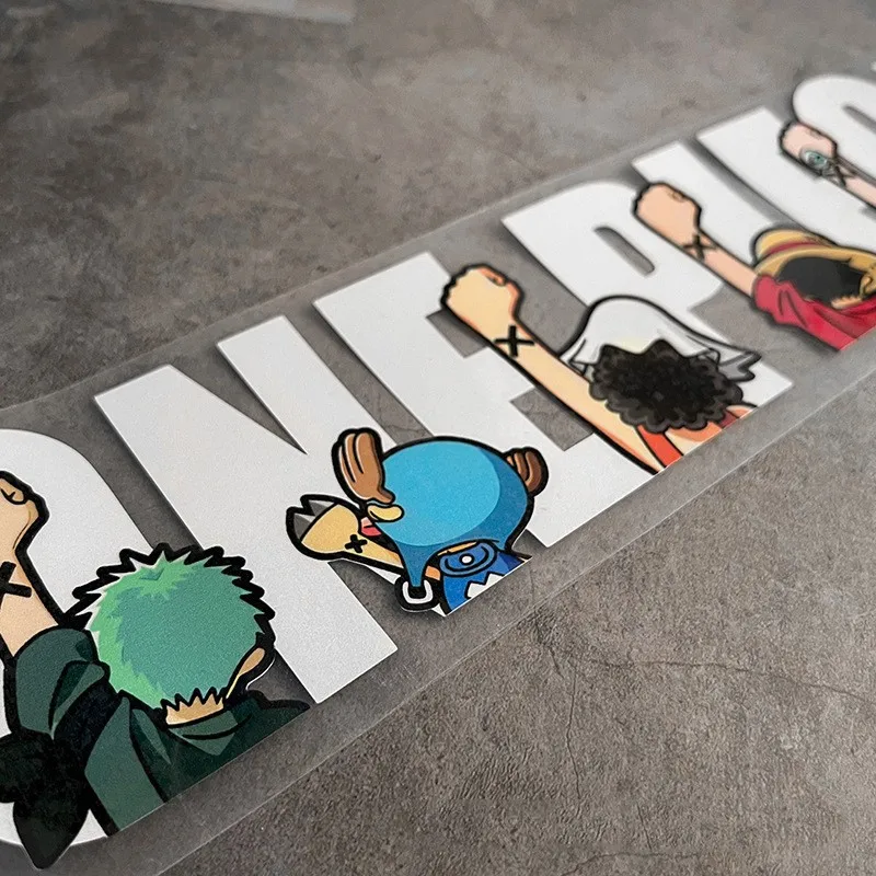 1 sztuk Anime One Piece Luffy samochodów naklejki ciała zadrapania pokrywa zmodyfikowana ozdobna do samochodu naklejki naklejki na zderzak kwiaty do