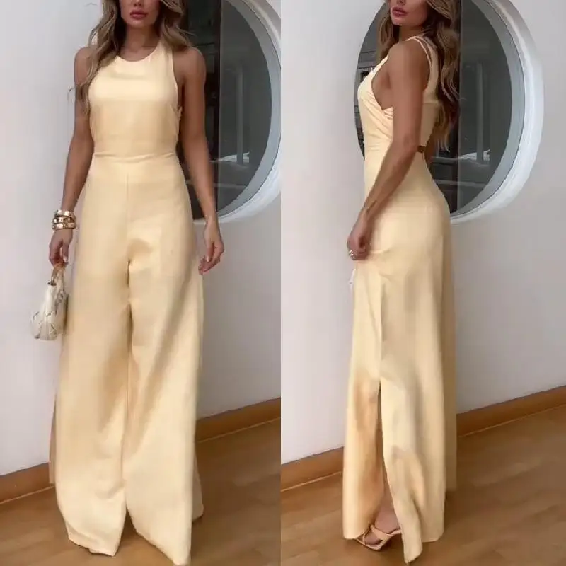 

Women's Long Pants Jumpsuit High Waist Straight Leg Full Length Suit Fall Season Fashion Ladies' Clothing