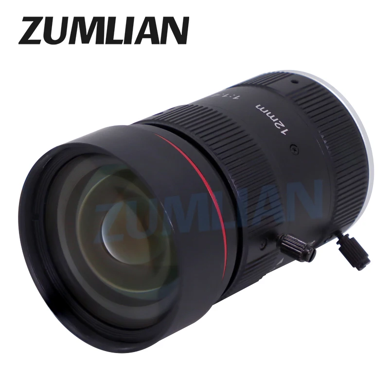 ZUMLIAN CCTV Lens 12MP 12mm 1.1 Inch Intelligent Transportation Lens C-Mount F1.4 Lens For Electronic Police And Traffic Camera