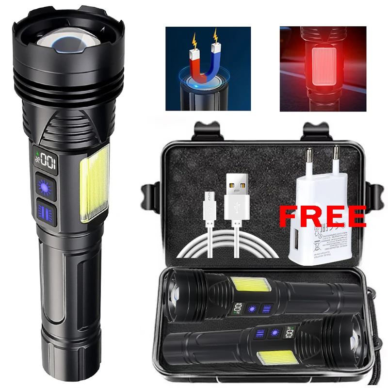 

Уличный перезаряжаемый светодиодный фонарик RGB с возможностью масштабирования, сильный свет, 11 режимов, тактическая лампа для кемпинга, рыбалки, аварийный фонарь