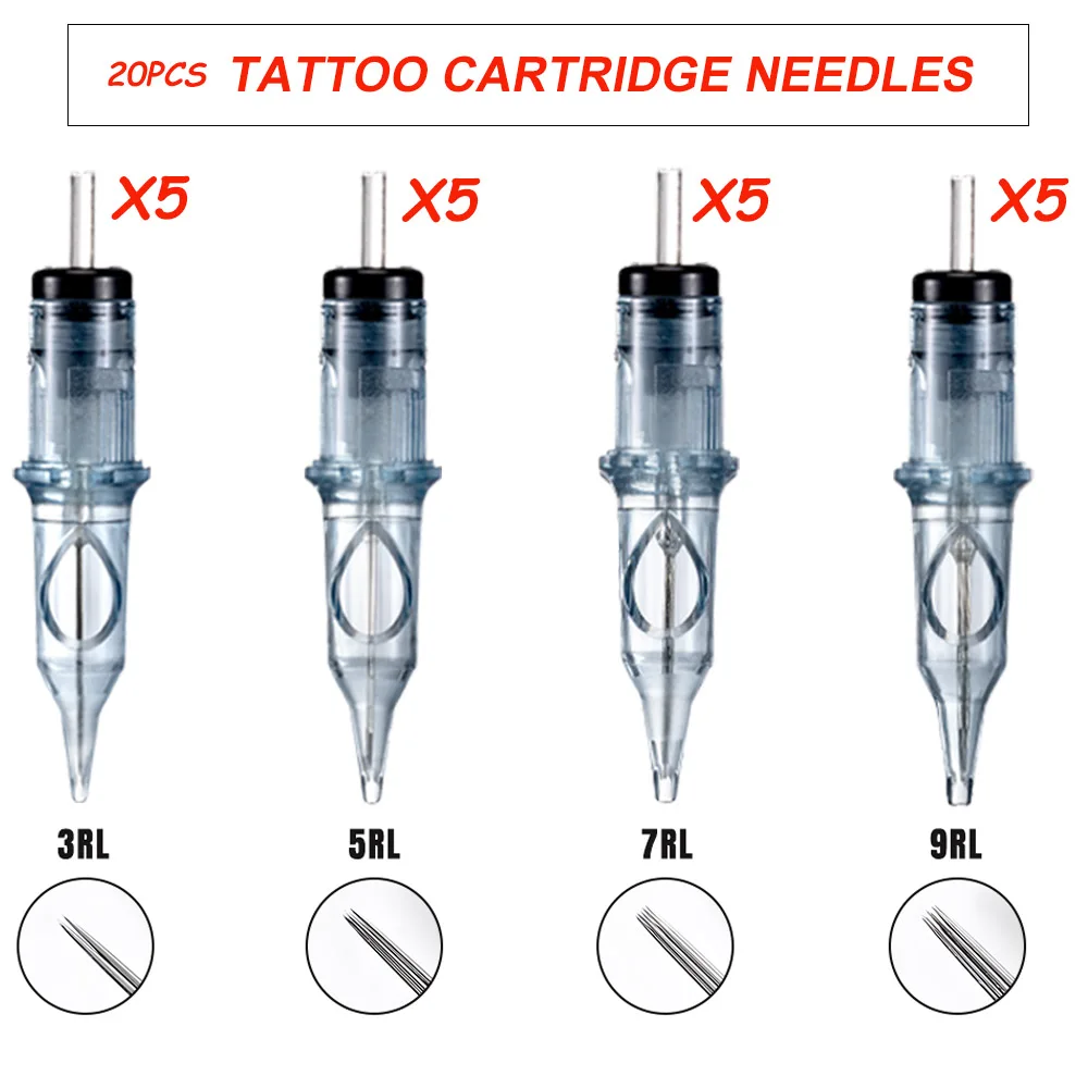 

20 шт./коробка, иглы для тату-машинки, 0,35 мм