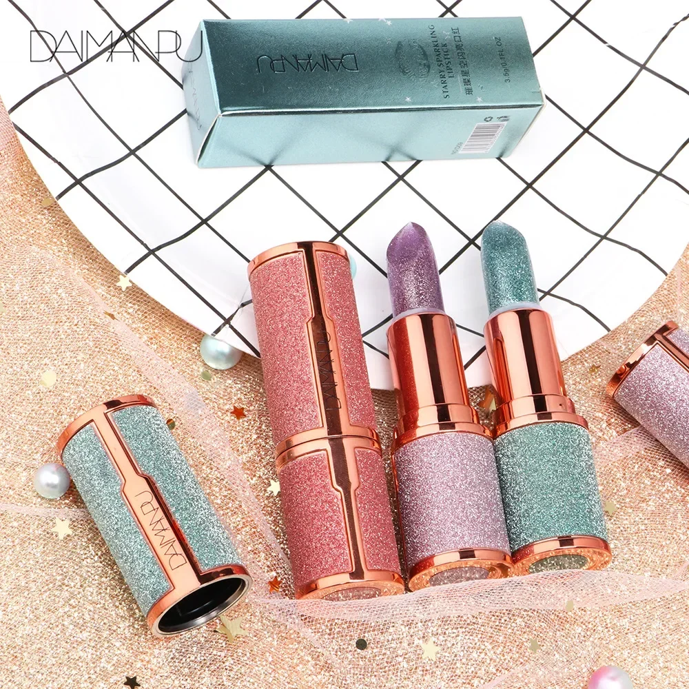 Glitter Star Lipstick Pearlescent Lipstick Temperature Changing Color Long Lasting Waterproof Nude Makeup Moisturizing Lip Gloss