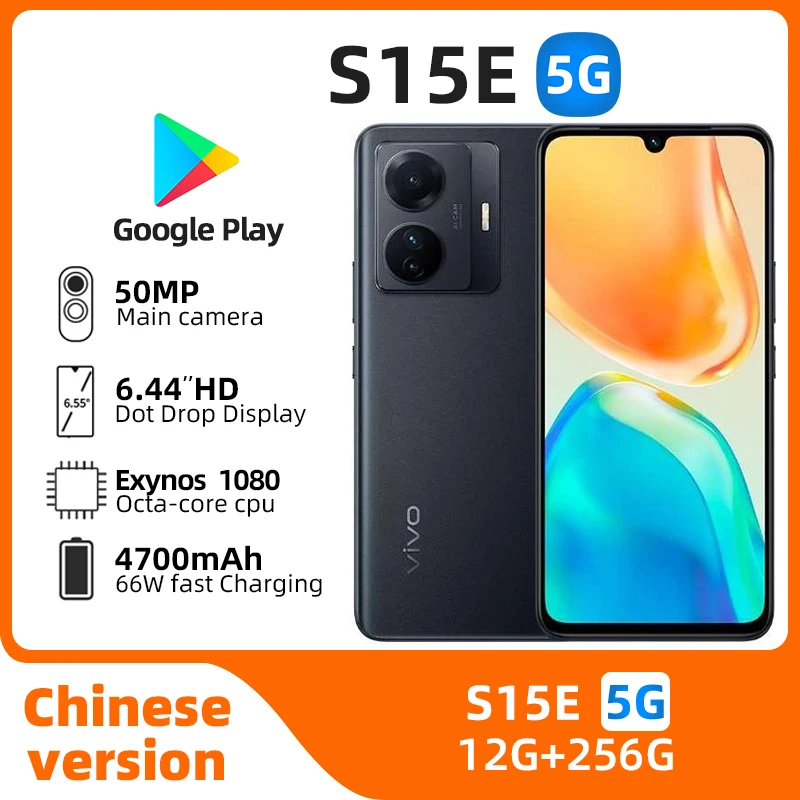 Vivo S15e 5g SmartPhone CPU Exynos 1080 6.44inch AMOLED 90hz Screen 50MP Camera 4700mAh 66W Charge Android Original Used Phone